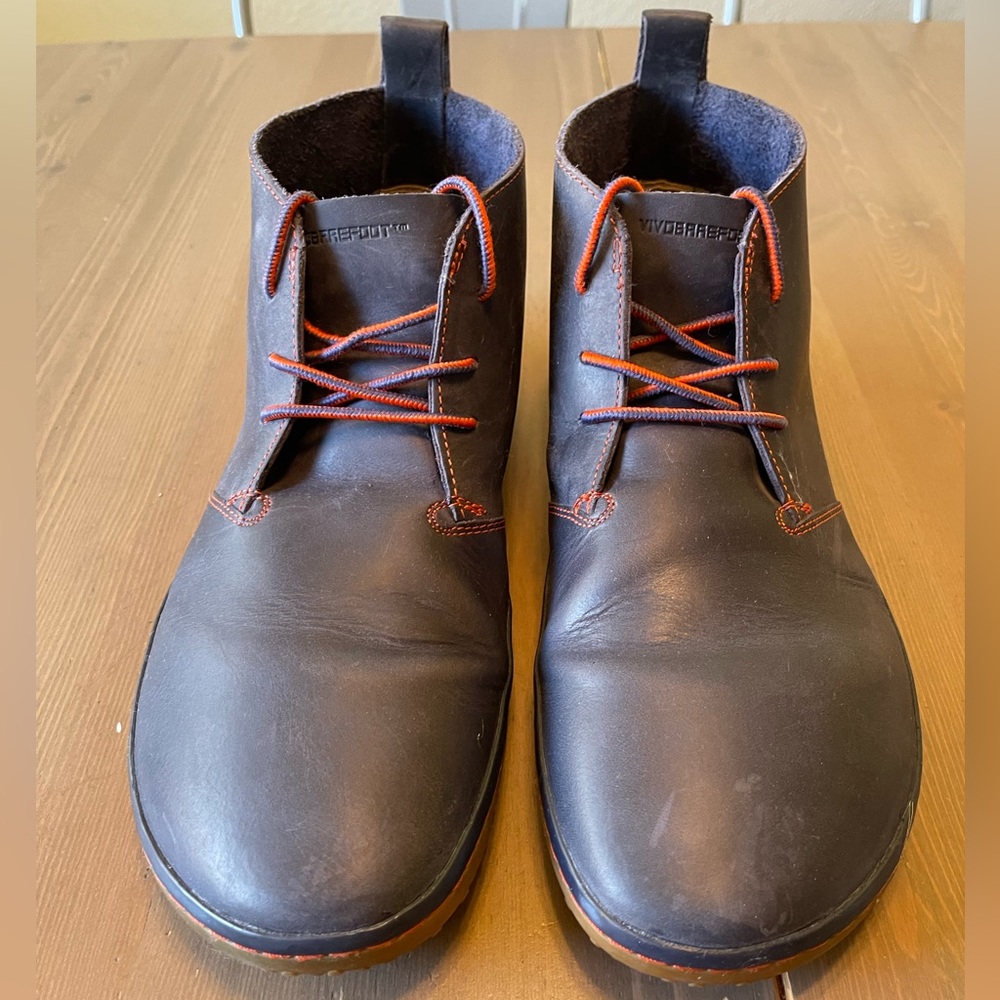 Vivo Barefoot Gobi 2 Urban Dark Blue with Red Stitching Leather Boots - Size 12 - Picture 4 of 10